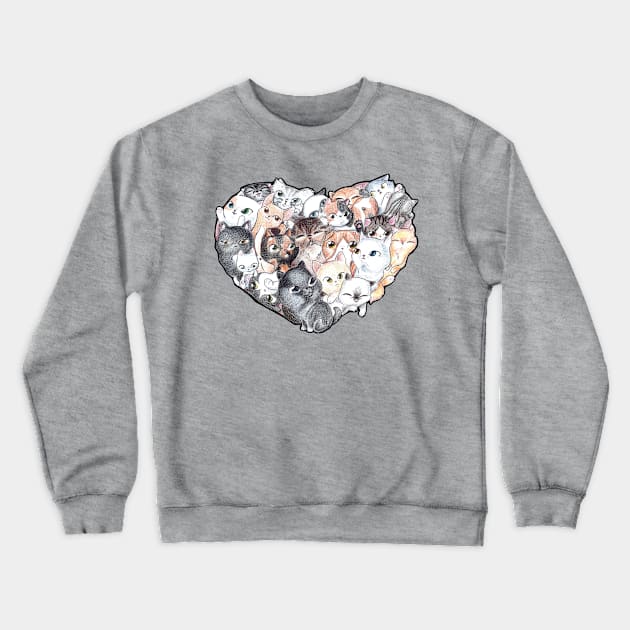 Heart Full of Kitties Crewneck Sweatshirt by LyddieDoodles